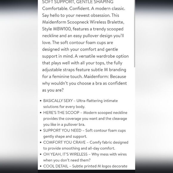 Maidenform Basically Sexy Seamless Scoop Cropped Bralette- Feathered Brown - Picture 7 of 10